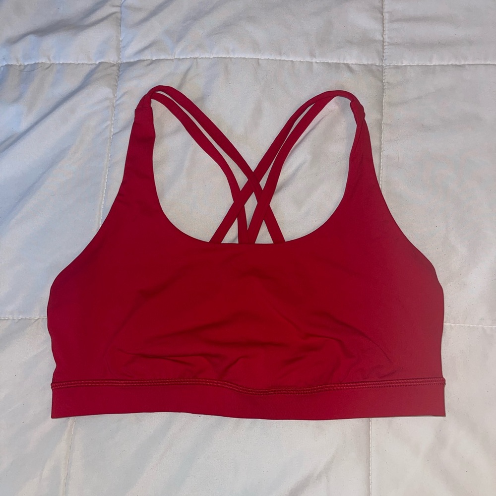 Lululemon Energy Bra Medium Support color dark red size 10